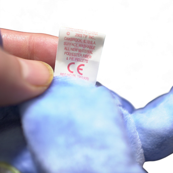 TY Beanie Babies Blue Peace Bear 2002 MWMT Collectible Plush Toy Kidcore Gift - Picture 9 of 10